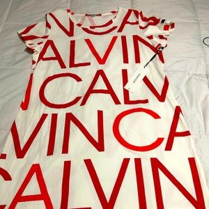 New Red and White Calvin Klein Dress Size M